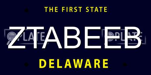 ZTABEEB Delaware License Plate