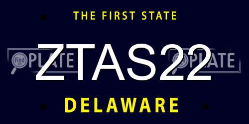 ZTAS22 Delaware License Plate
