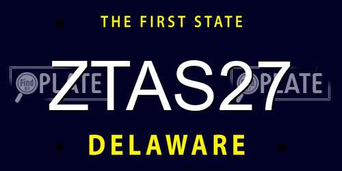 ZTAS27 Delaware License Plate