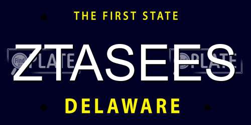 ZTASEES Delaware License Plate