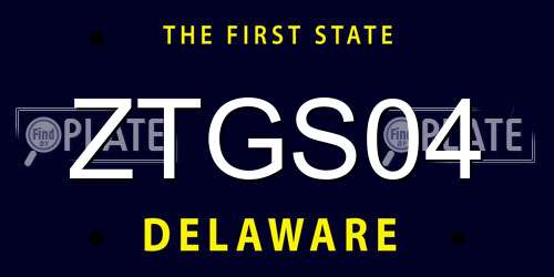 ZTGS04 Delaware License Plate