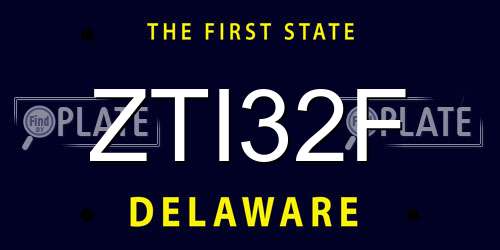 ZTI32F Delaware License Plate