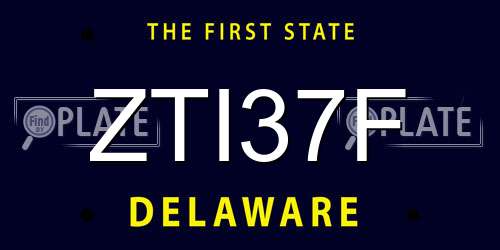 ZTI37F Delaware License Plate