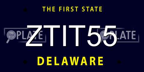 ZTIT55 Delaware License Plate