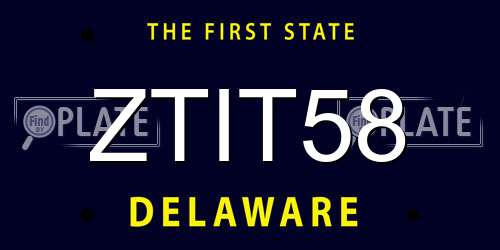 ZTIT58 Delaware License Plate