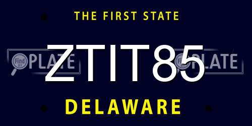ZTIT85 Delaware License Plate