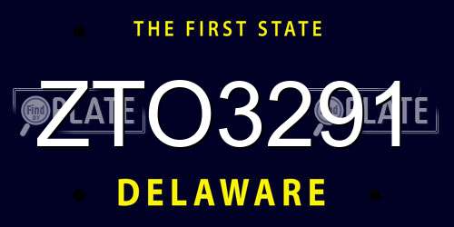 ZTO3291 Delaware License Plate