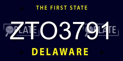 ZTO3791 Delaware License Plate