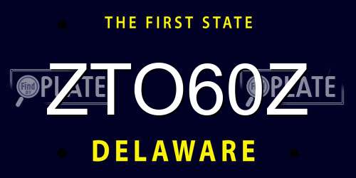ZTO60Z Delaware License Plate