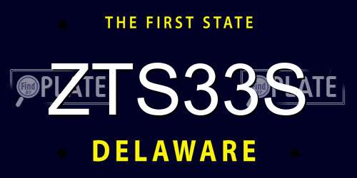 ZTS33S Delaware License Plate