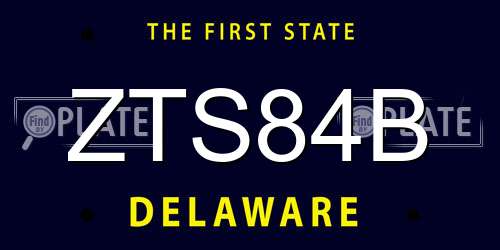 ZTS84B Delaware License Plate