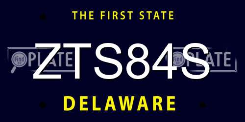 ZTS84S Delaware License Plate