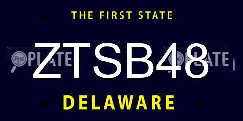 ZTSB48 Delaware License Plate
