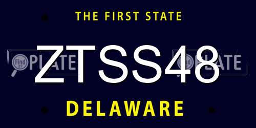 ZTSS48 Delaware License Plate