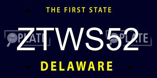 ZTWS52 Delaware License Plate