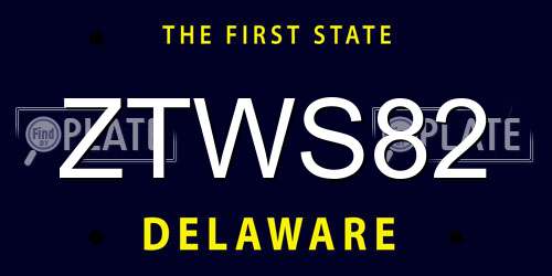 ZTWS82 Delaware License Plate