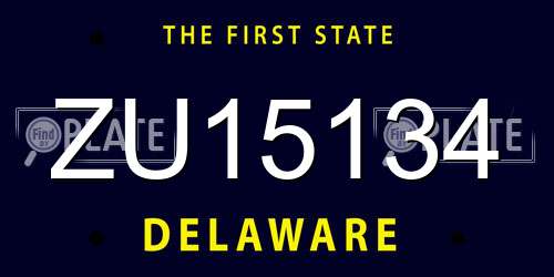 ZU15134 Delaware License Plate