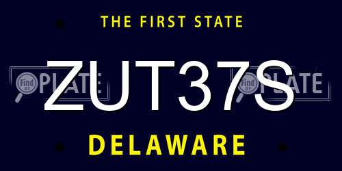 ZUT37S Delaware License Plate