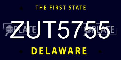 ZUT5755 Delaware License Plate