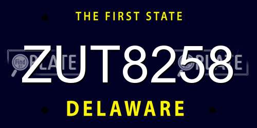 ZUT8258 Delaware License Plate