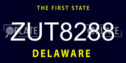 ZUT8288 Delaware License Plate