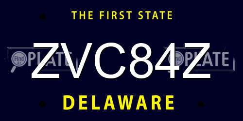 ZVC84Z Delaware License Plate