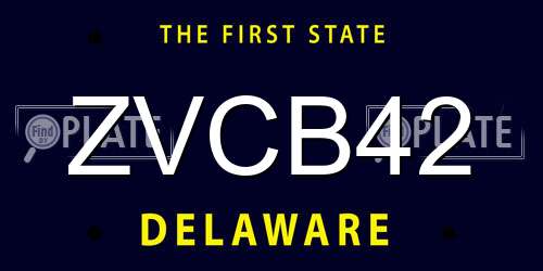 ZVCB42 Delaware License Plate