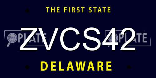 ZVCS42 Delaware License Plate