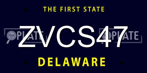 ZVCS47 Delaware License Plate