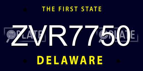 ZVR7750 Delaware License Plate