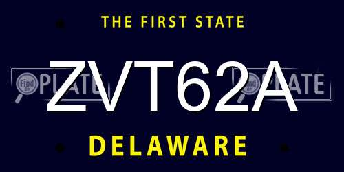 ZVT62A Delaware License Plate
