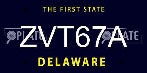 ZVT67A Delaware License Plate