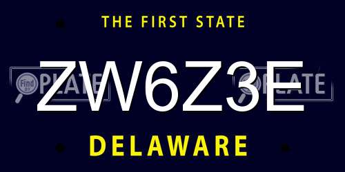 ZW6Z3E Delaware License Plate