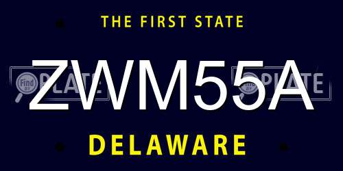 ZWM55A Delaware License Plate