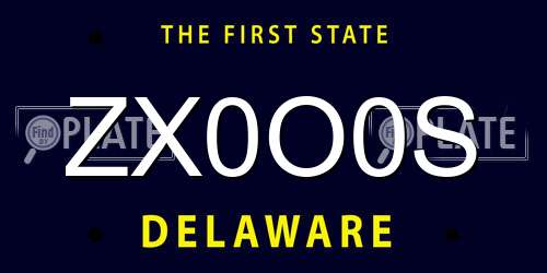 ZX0O0S Delaware License Plate