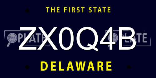 ZX0Q4B Delaware License Plate