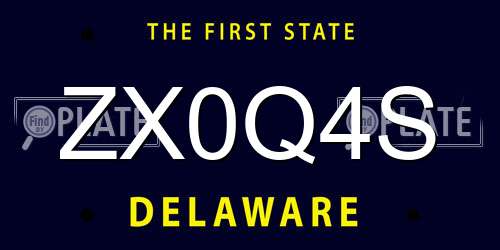 ZX0Q4S Delaware License Plate