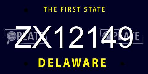 ZX12149 Delaware License Plate