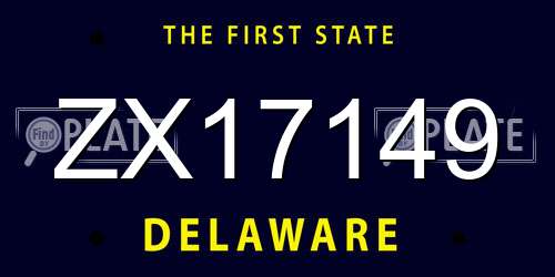 ZX17149 Delaware License Plate
