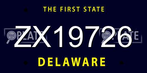 ZX19726 Delaware License Plate