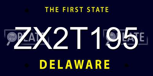 ZX2T195 Delaware License Plate