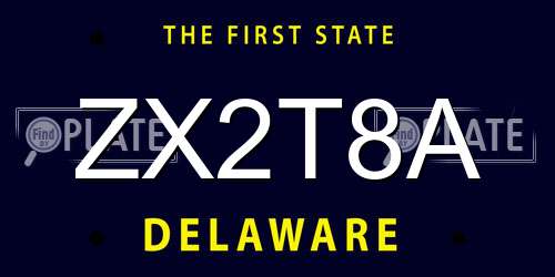 ZX2T8A Delaware License Plate