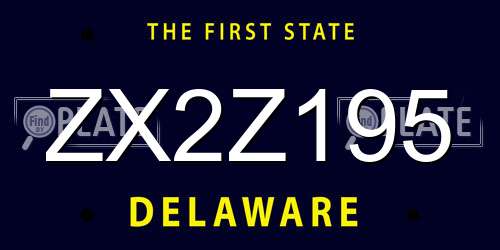 ZX2Z195 Delaware License Plate