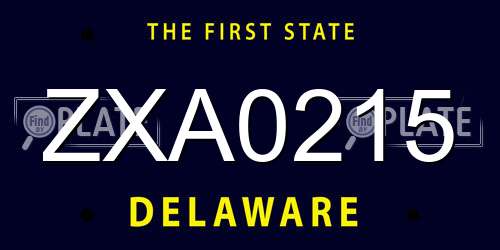 ZXA0215 Delaware License Plate