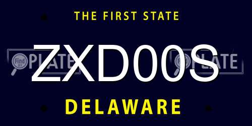 ZXD00S Delaware License Plate