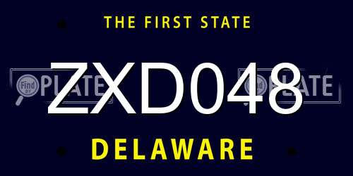ZXD048 Delaware License Plate