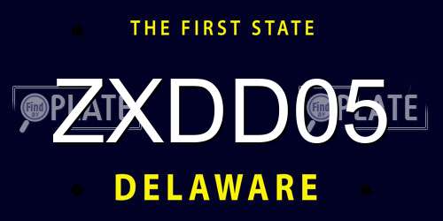 ZXDD05 Delaware License Plate