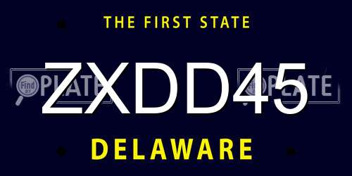 ZXDD45 Delaware License Plate