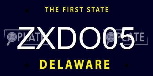 ZXDO05 Delaware License Plate