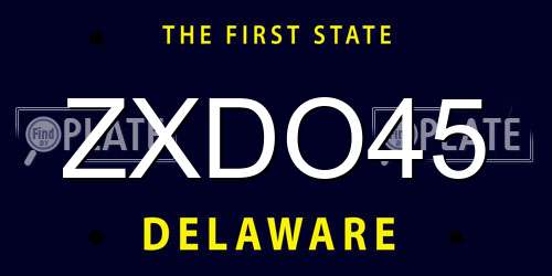 ZXDO45 Delaware License Plate